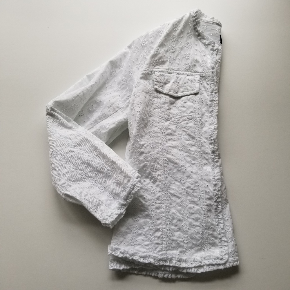 White Eyelet Jacket Size Extra Small - image 1